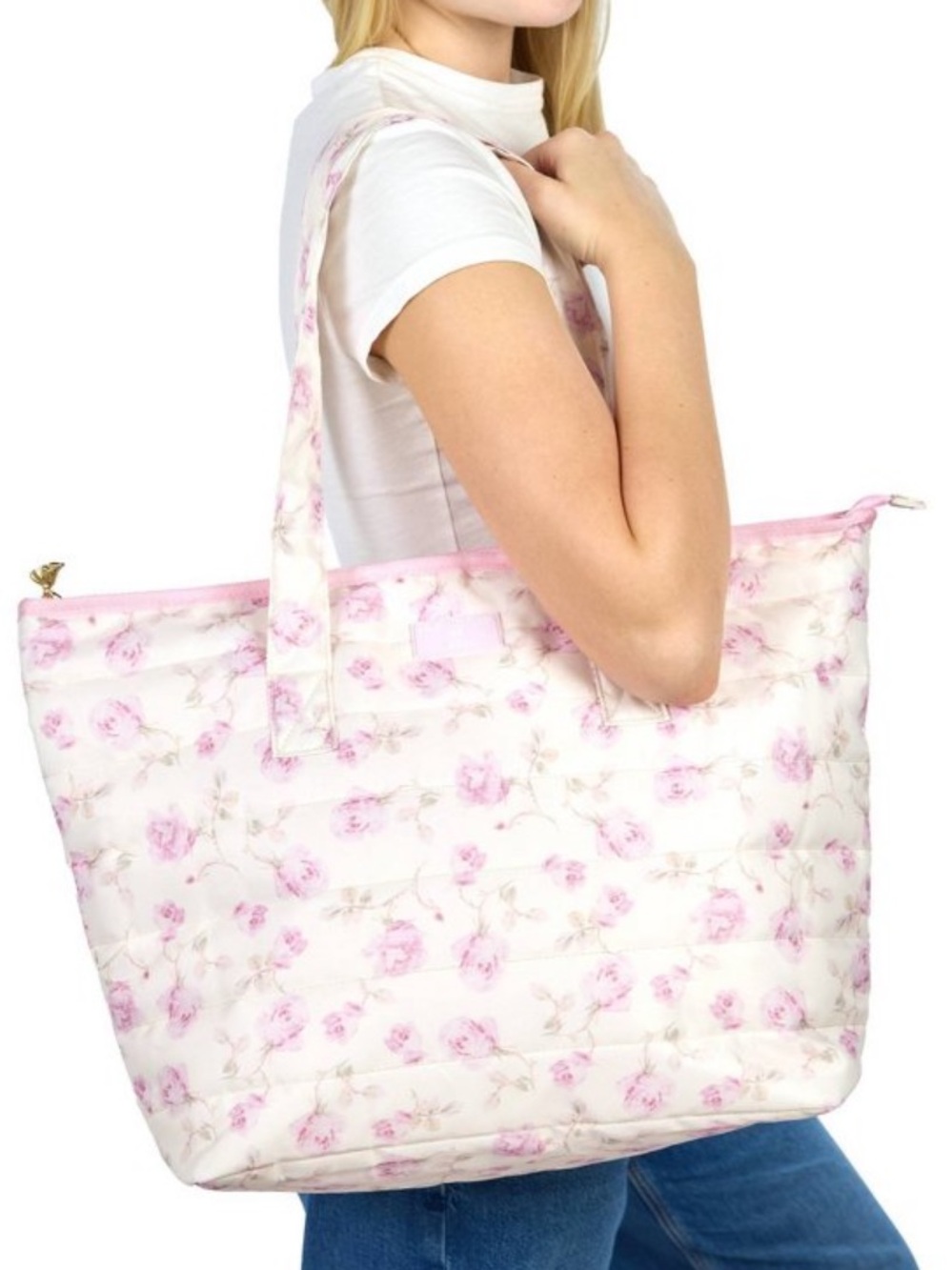 Target Loveshackfancy Tote Bag Pink Roses New